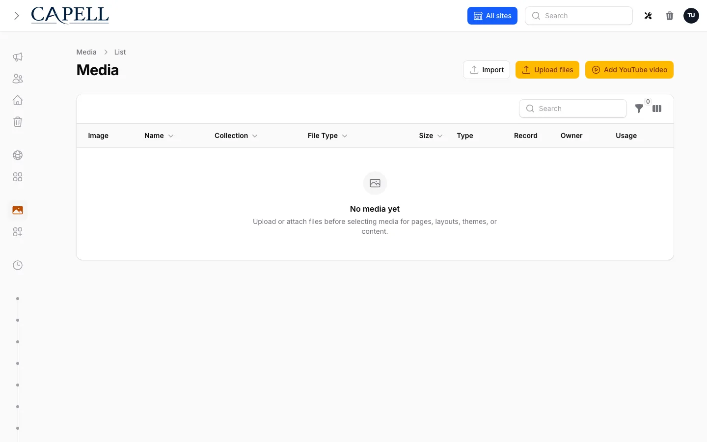 Capell media edit form