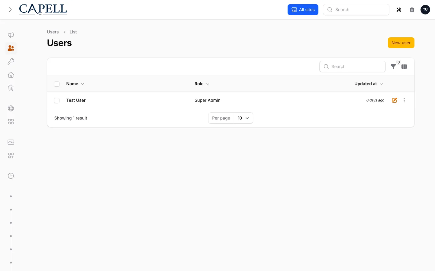 Capell users list
