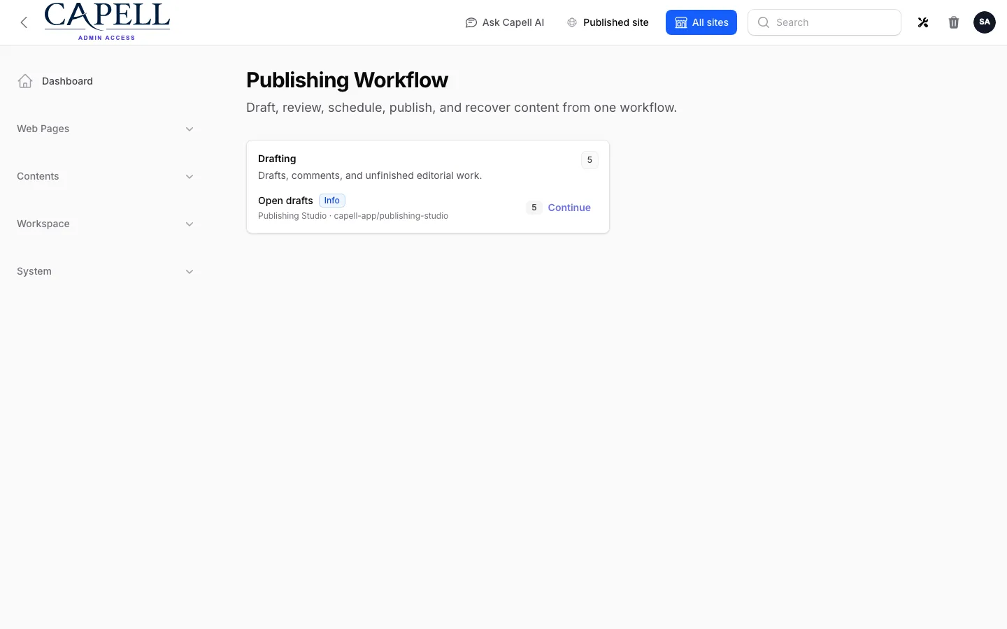 Editorial timeline dashboard