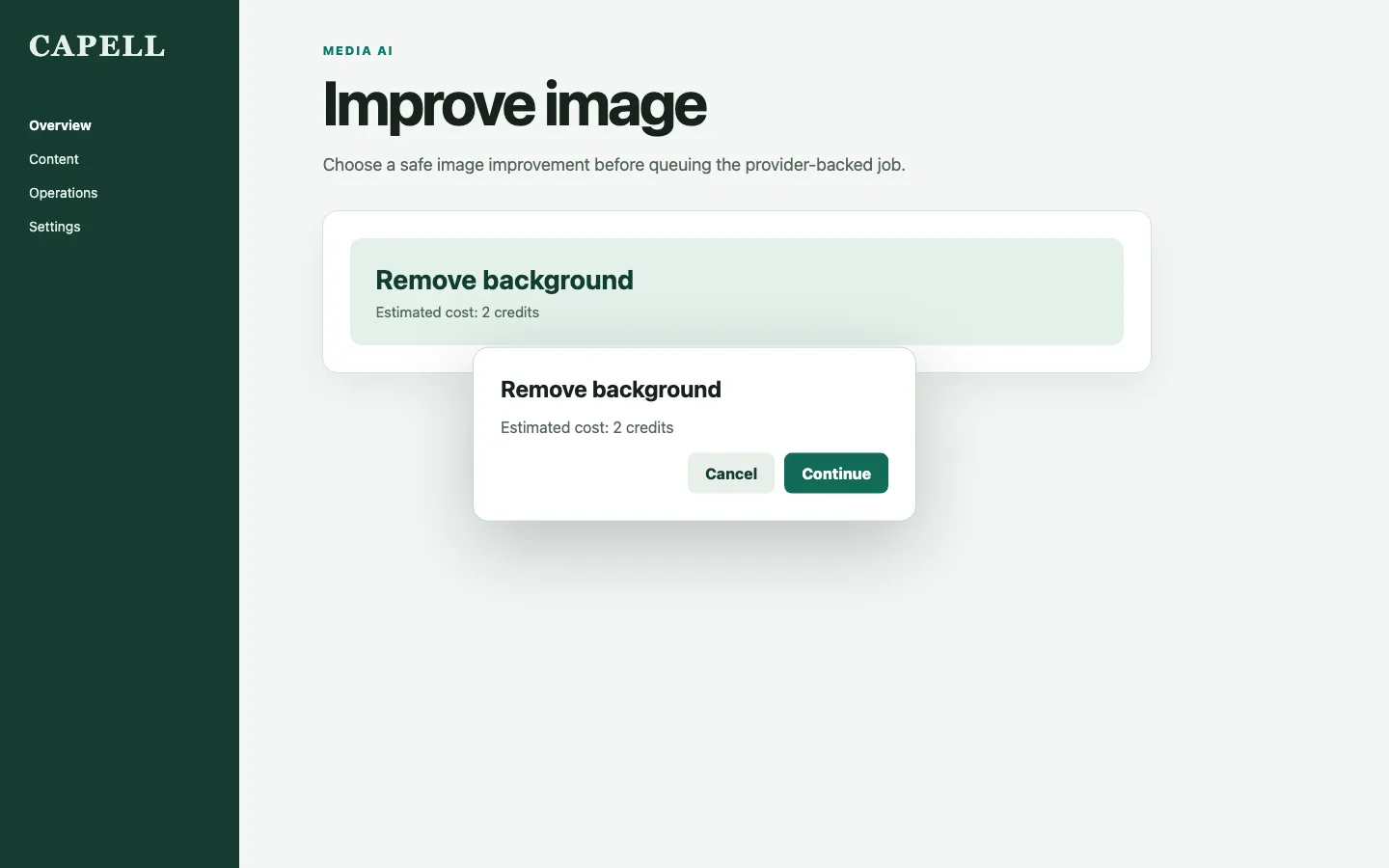 Doctor image action modal with provider configured