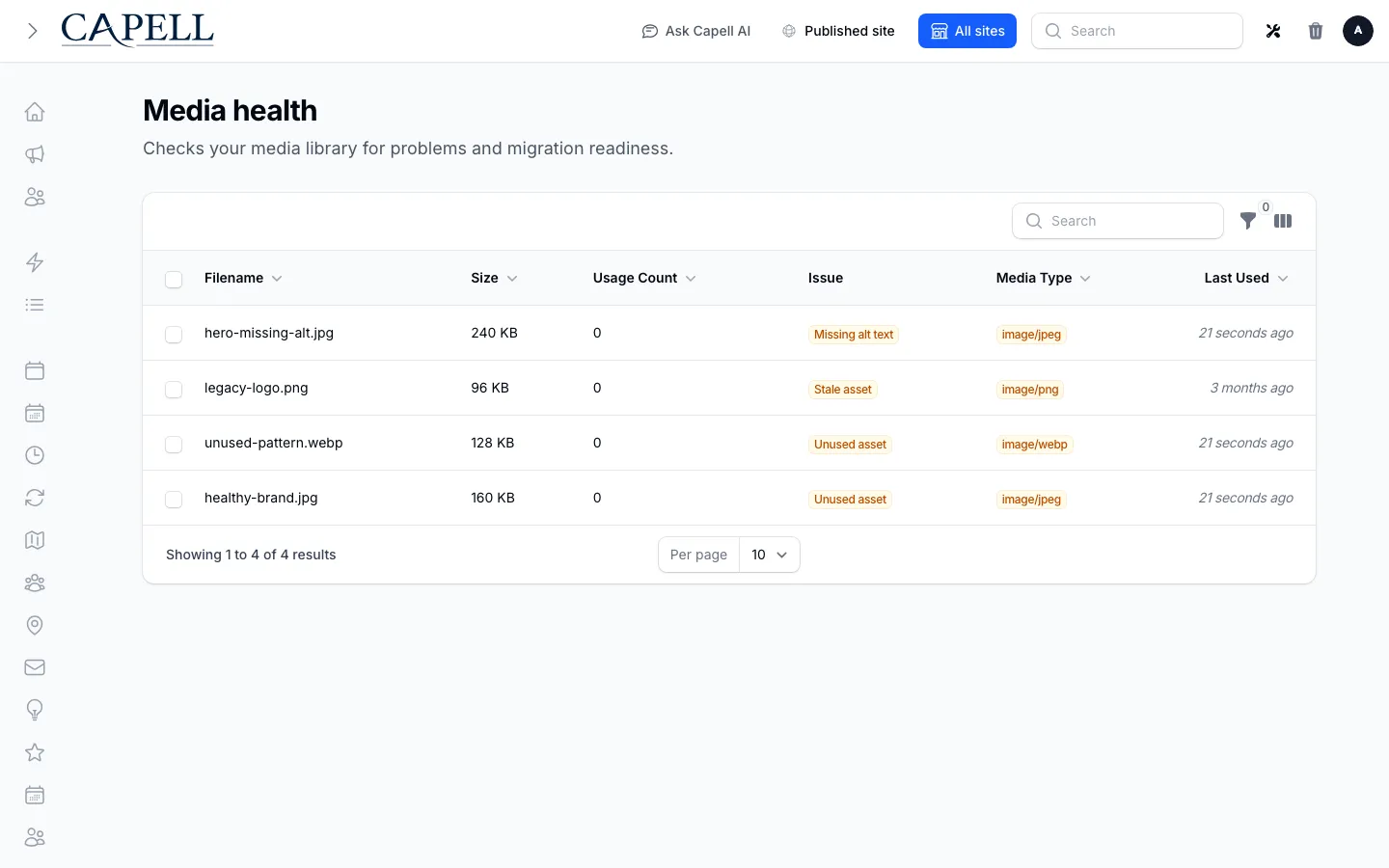 Media health page