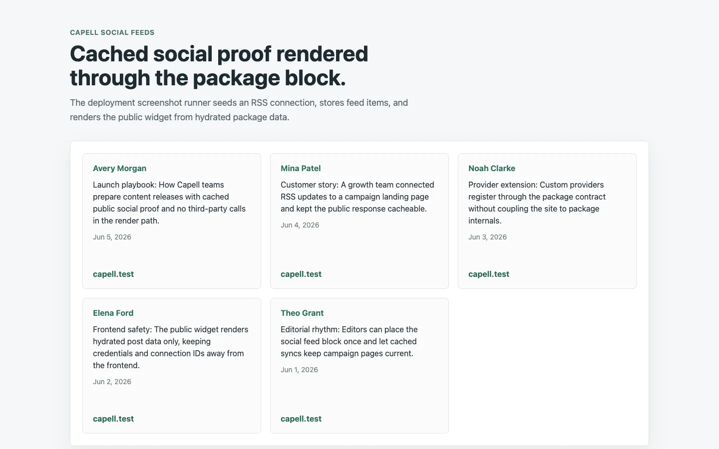 Social Feeds carousel widget