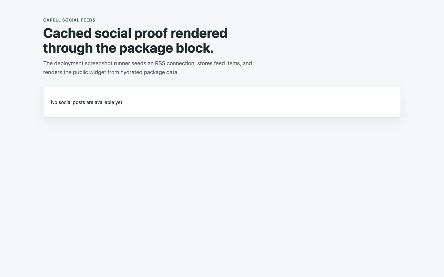 Social feed carousel widget