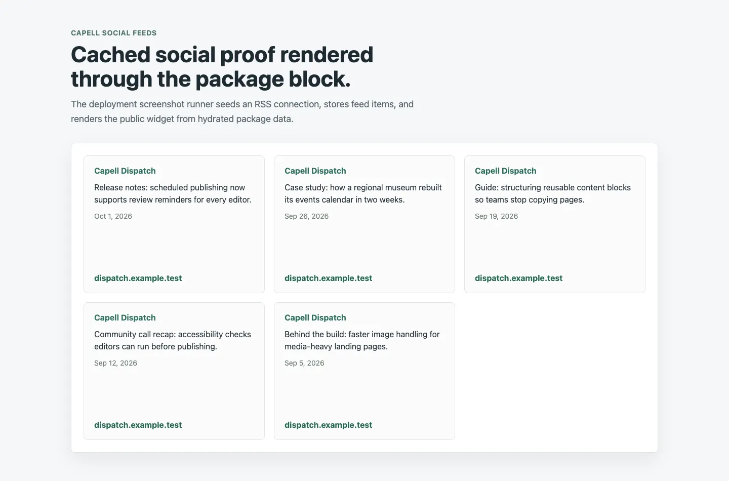 Social feed carousel widget