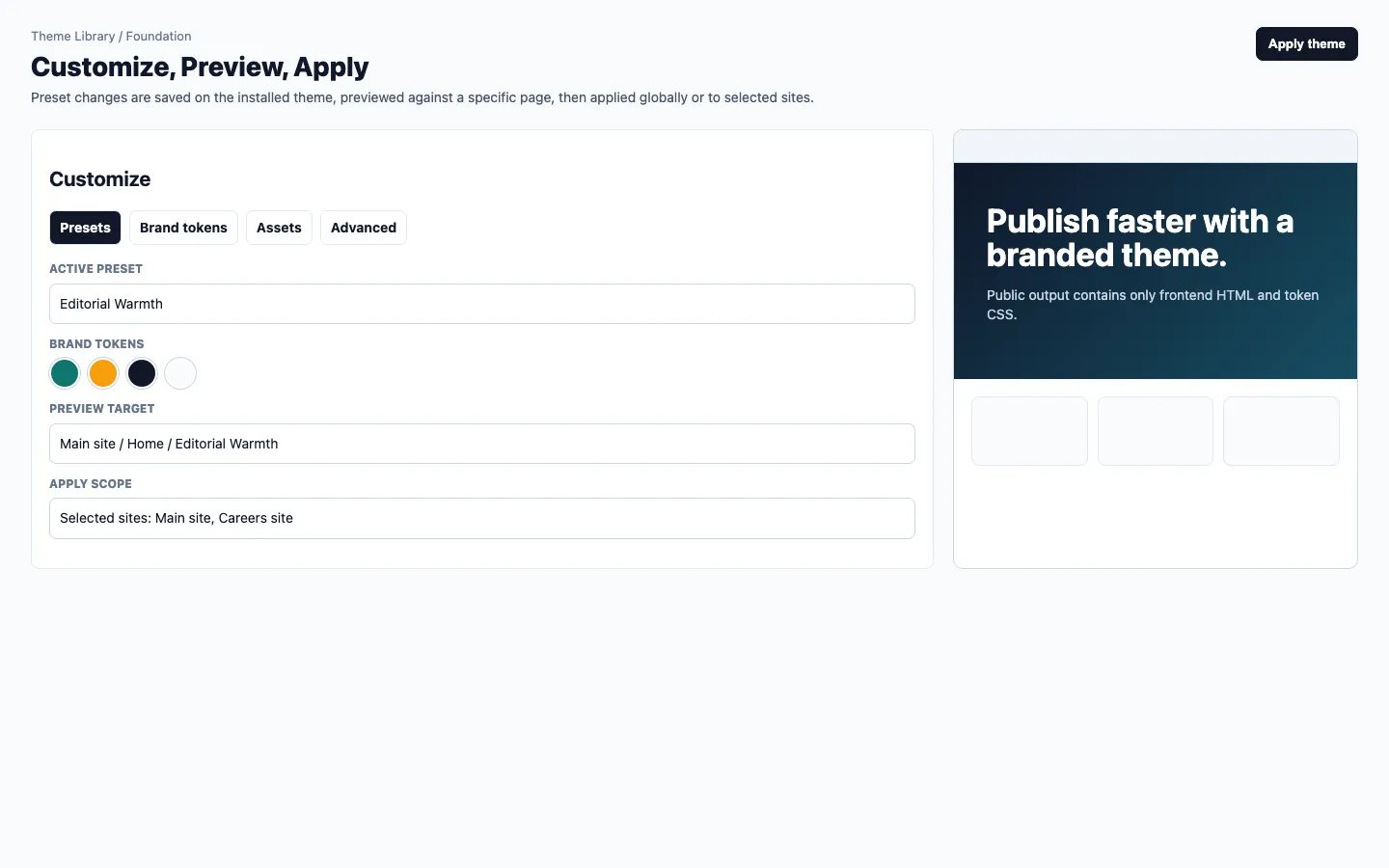 Customize, preview, and apply flow