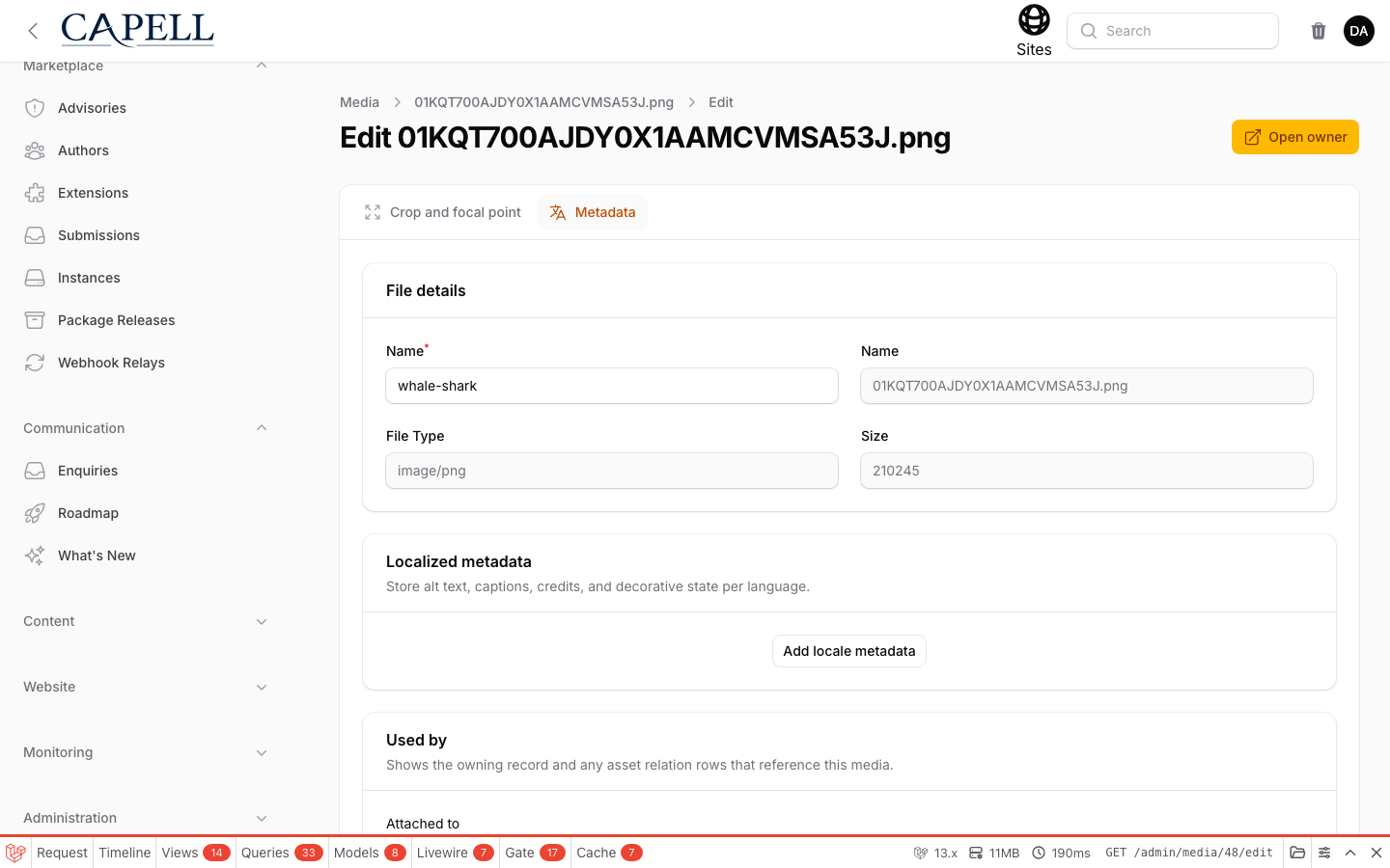 Edit localized media metadata