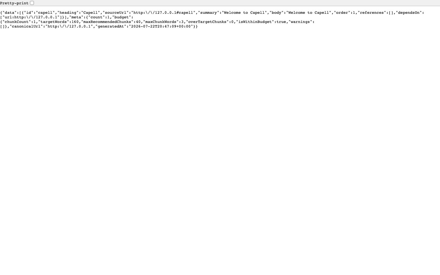 Public page chunks JSON response
