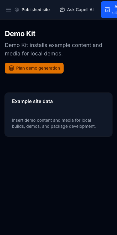 Demo Kit ready to plan on mobile