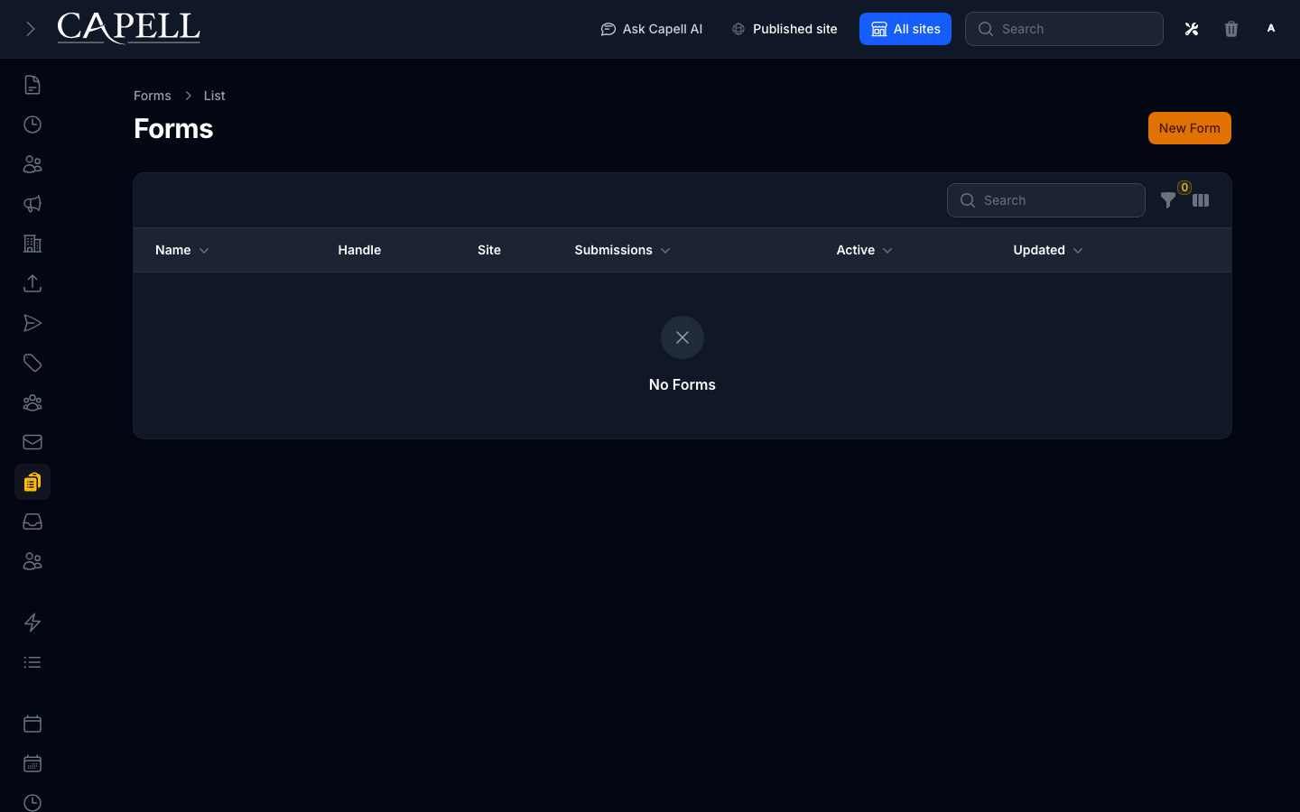 FormBuilder admin index