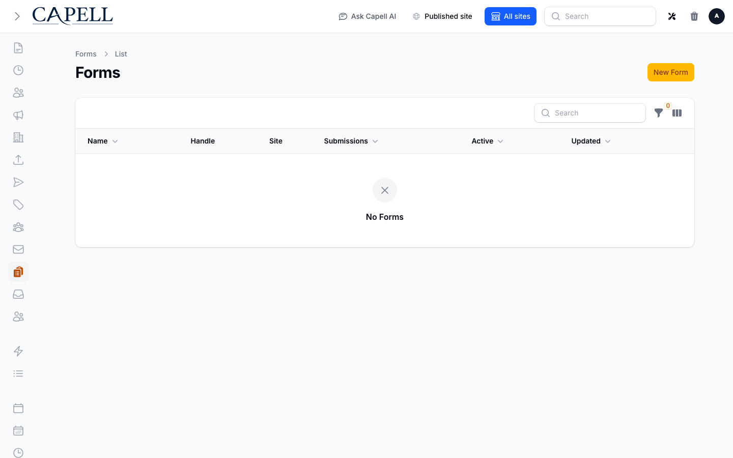 FormBuilder admin index