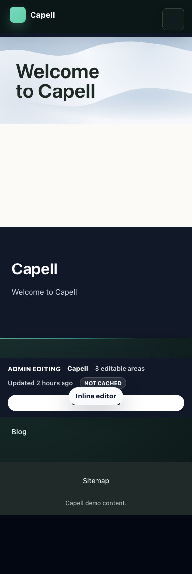 Capell app frontend authoring working on mobile