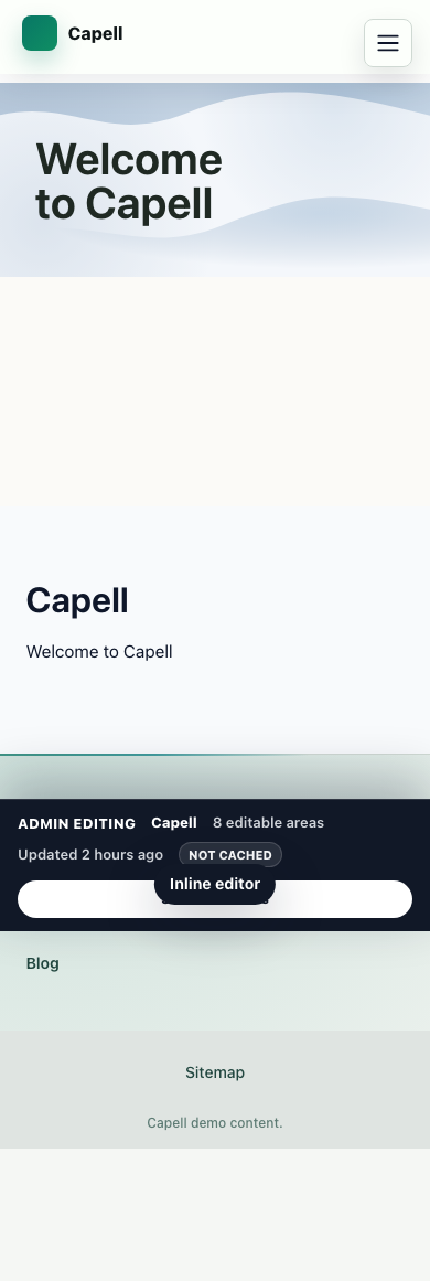 Capell app frontend authoring working on mobile