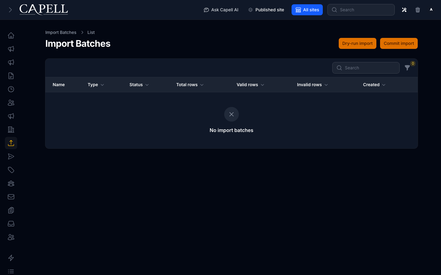 An operator reviews import batch state and import outcomes.
