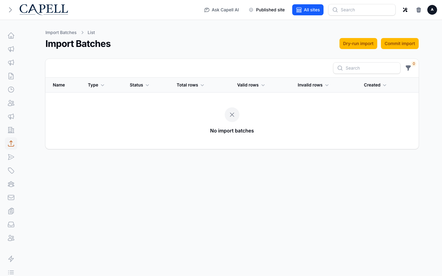 An operator reviews import batch state and import outcomes.