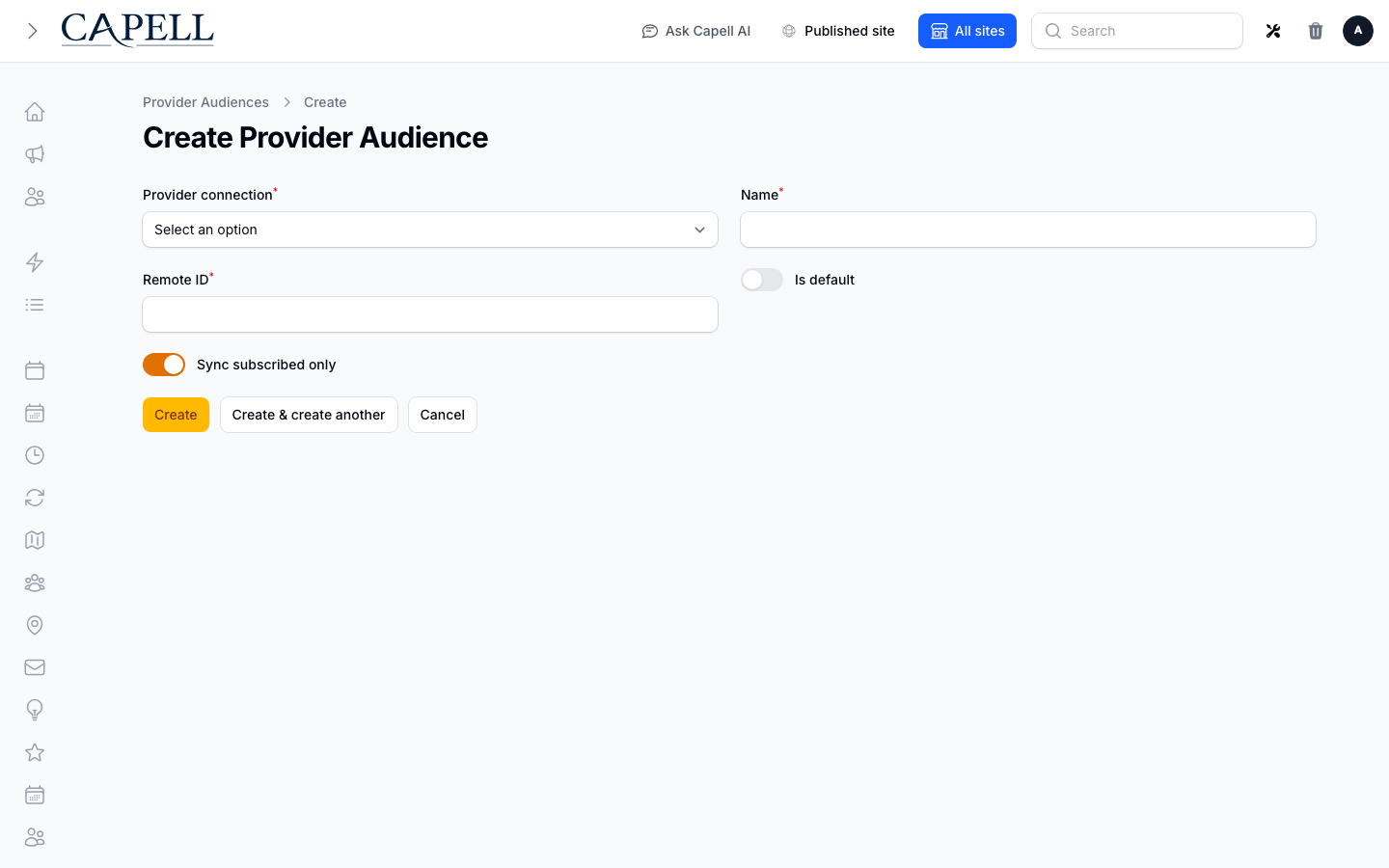 An operator maps local sites to provider audiences.
