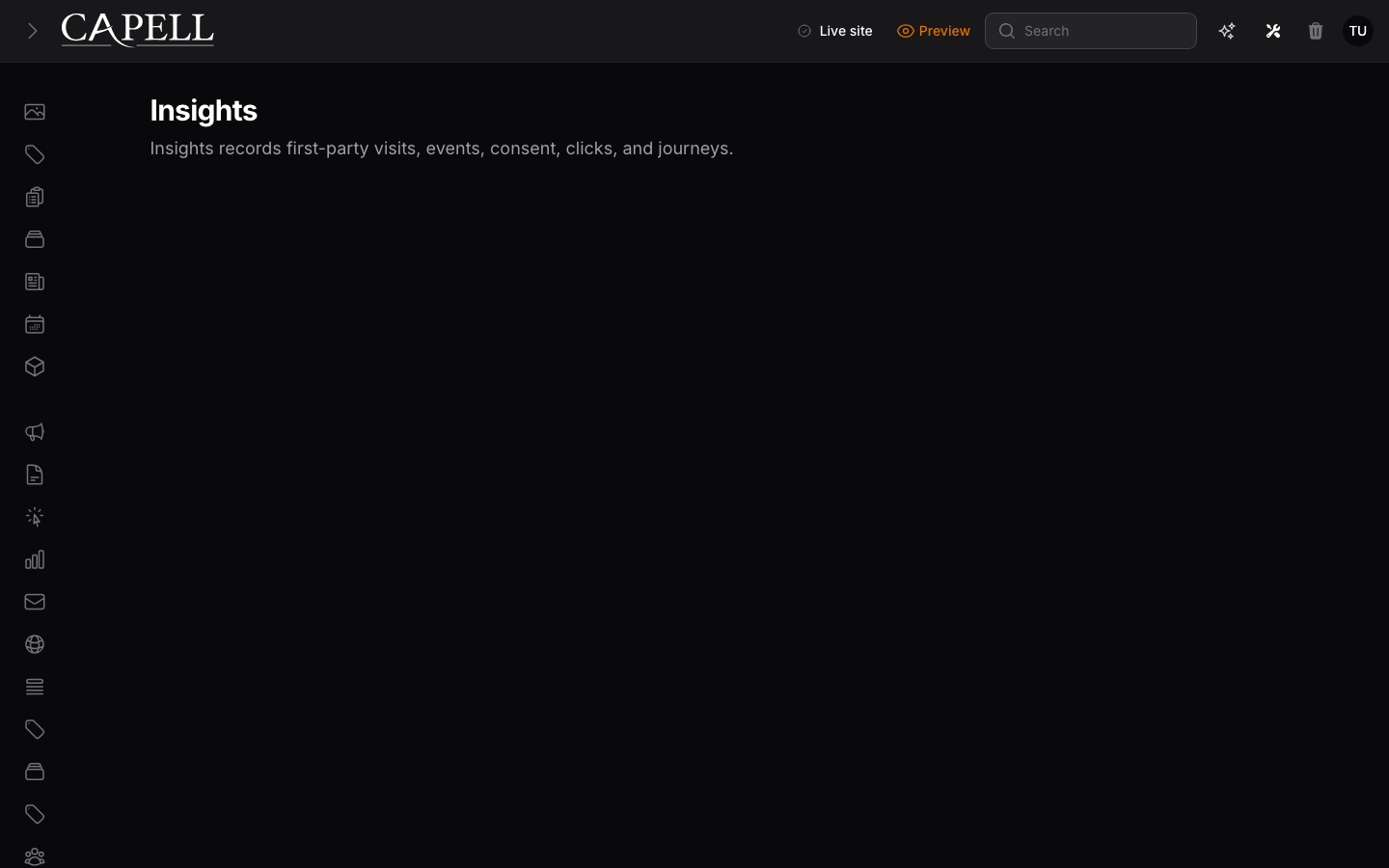 An administrator identifies search terms with no matching content.