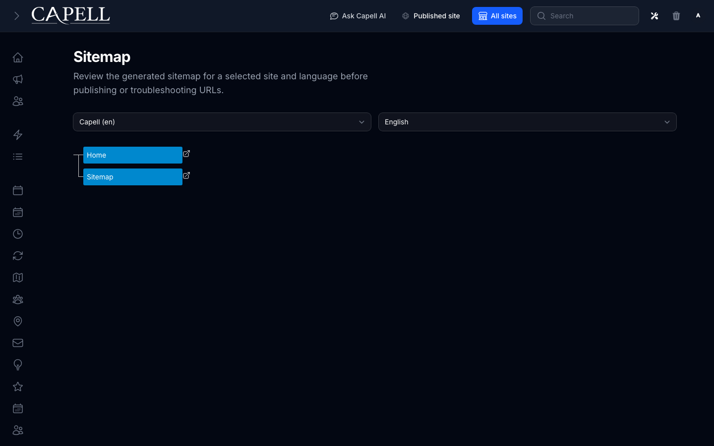 Sitemap page