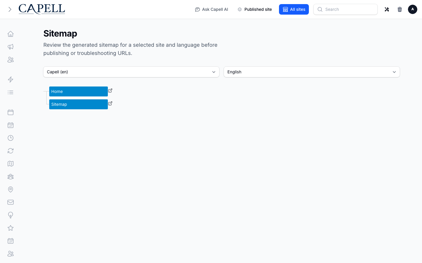 Sitemap page
