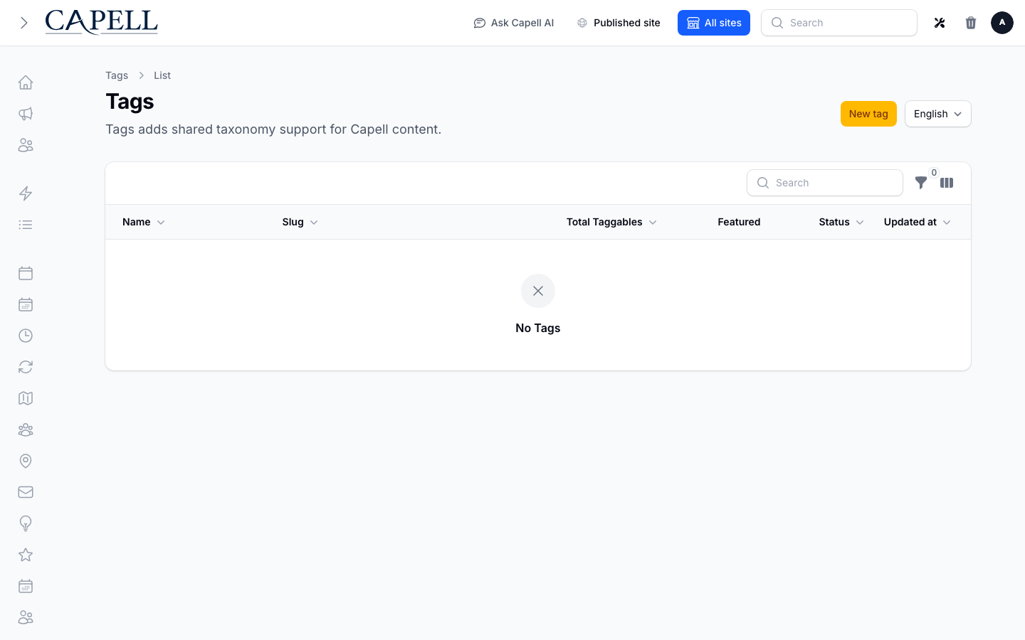 An editor reviews pages or records attached to a tag before changing it.