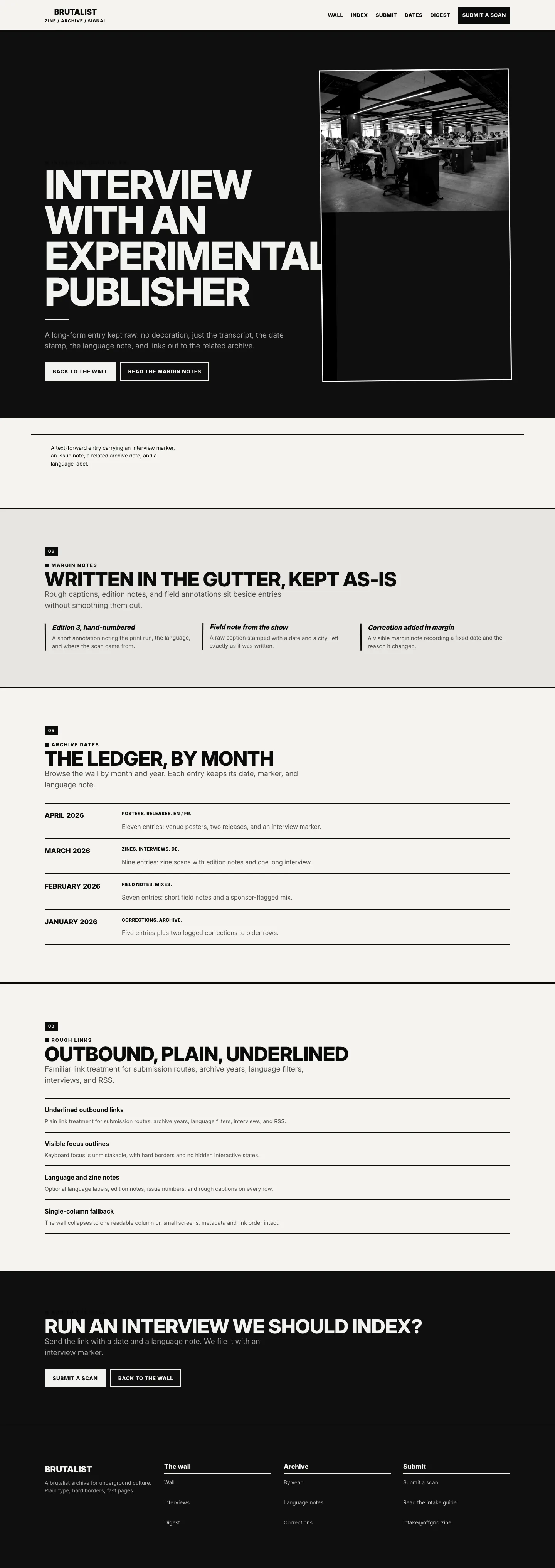 Brutalist Landing page