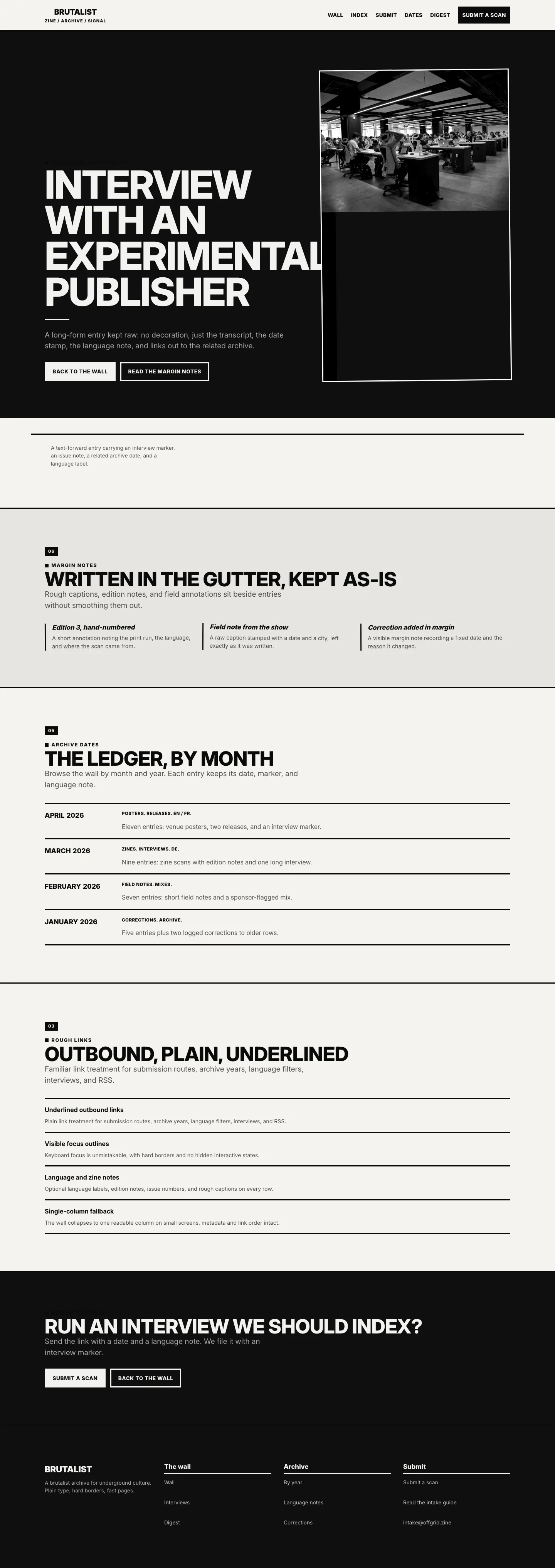 Brutalist Landing page