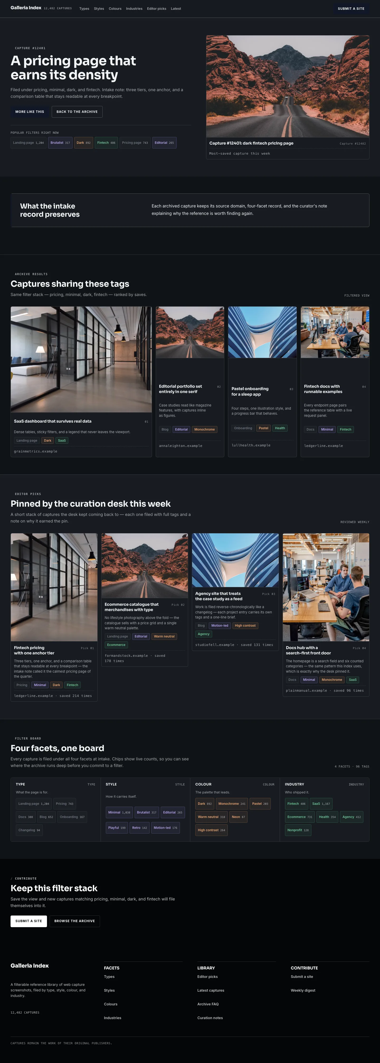 Catalogue Landing page
