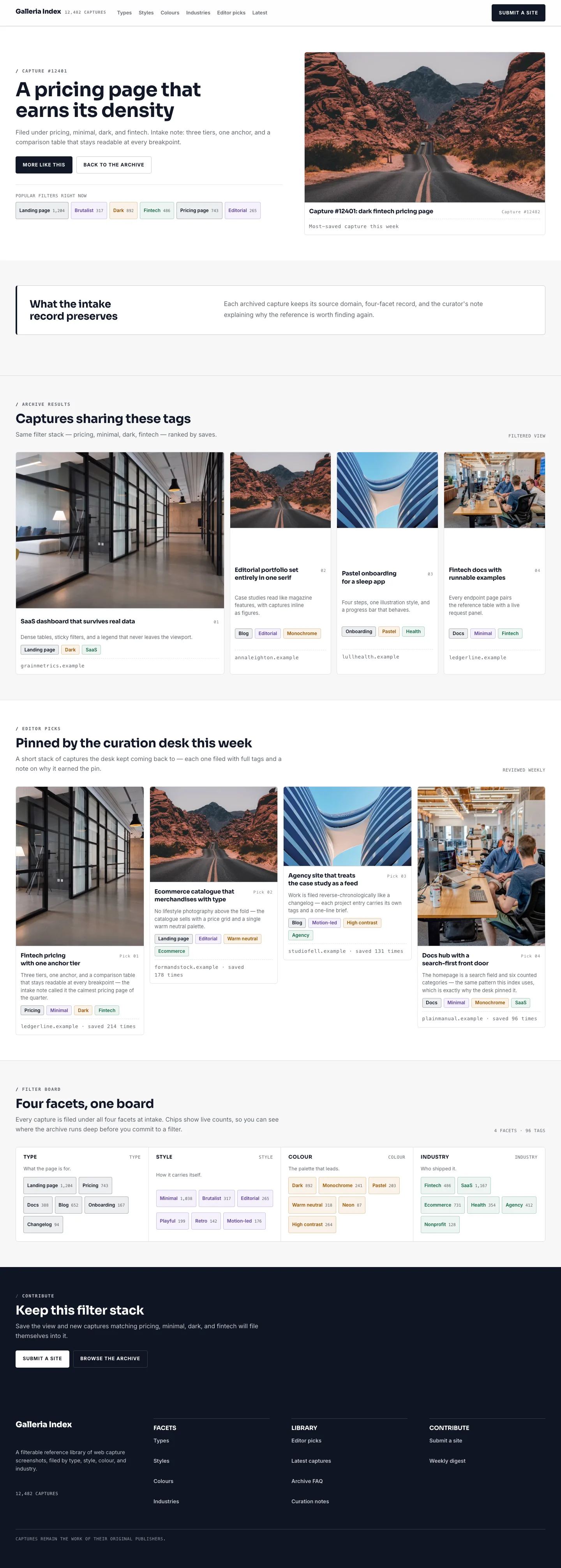 Catalogue Landing page