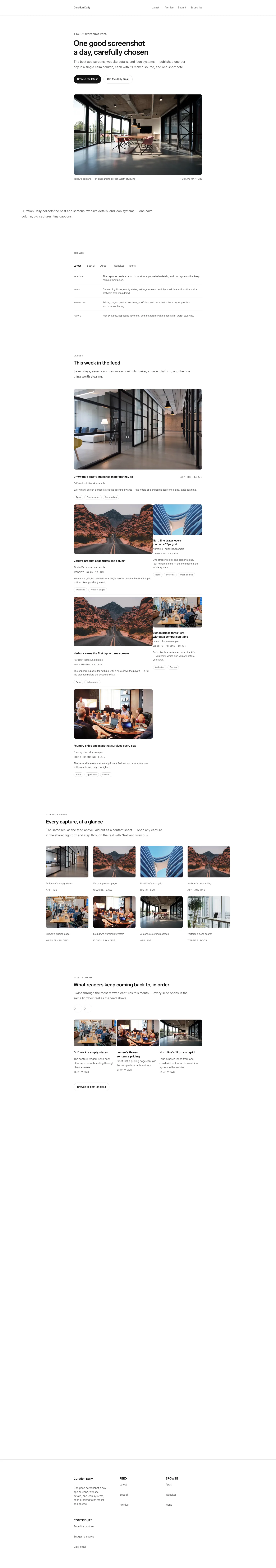 Curated Homepage