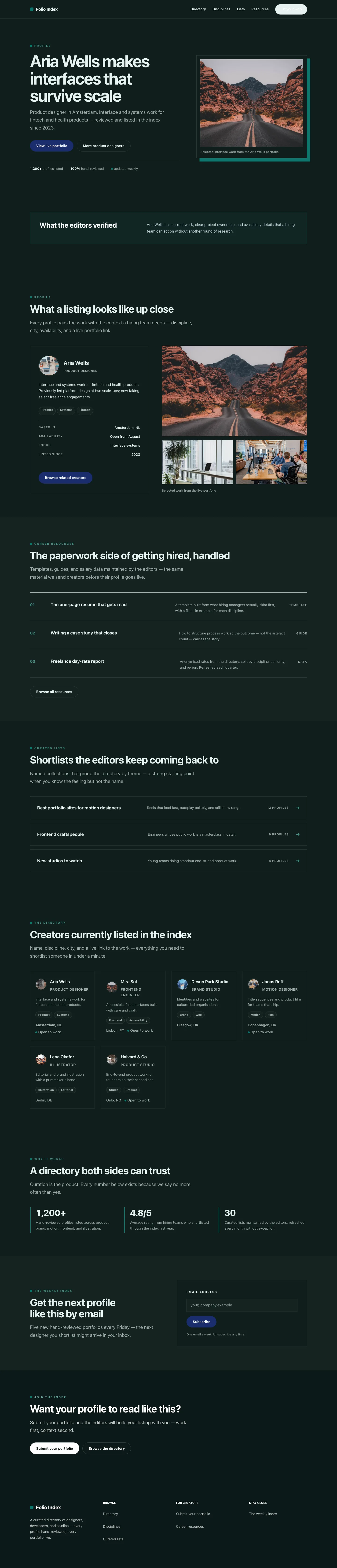 Directory Landing page