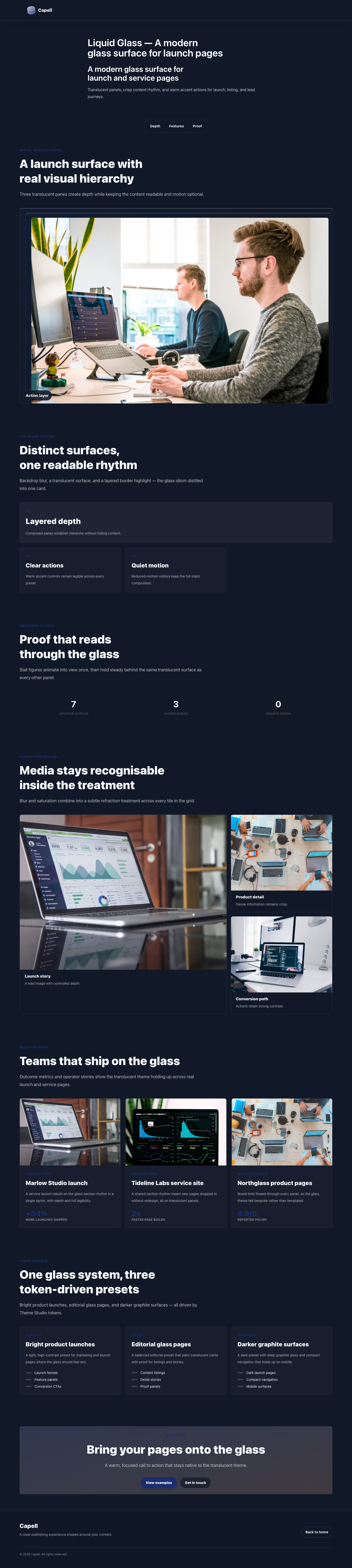 Liquid Glass Homepage