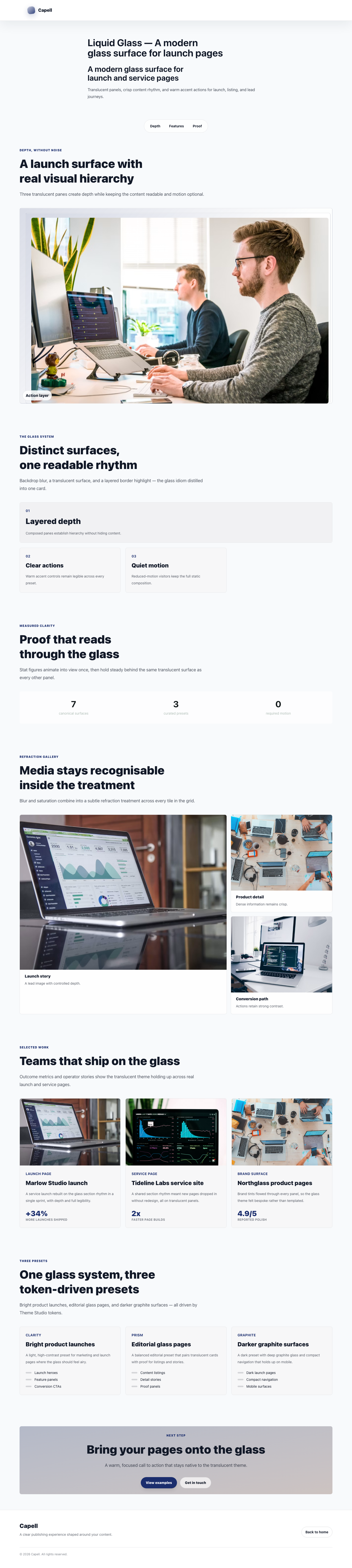 Liquid Glass Homepage