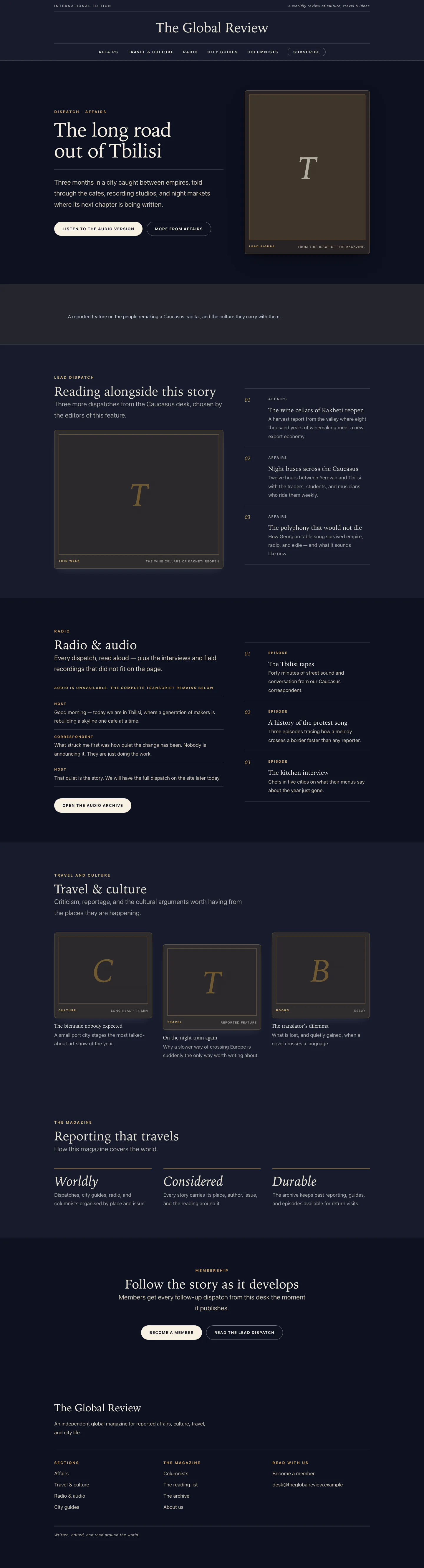 Magazine Landing page