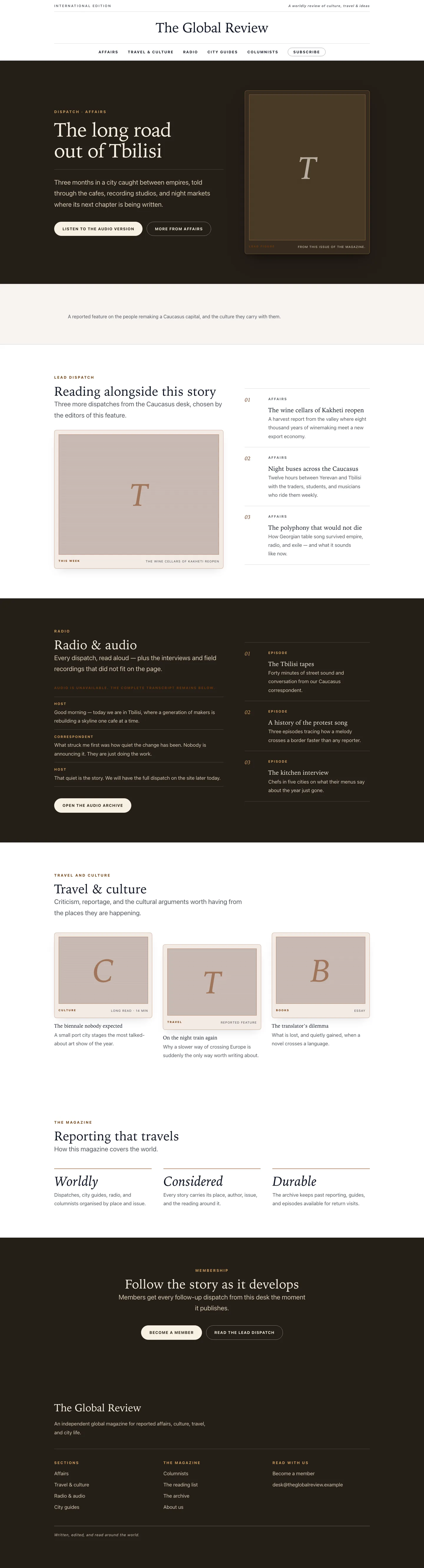 Magazine Landing page