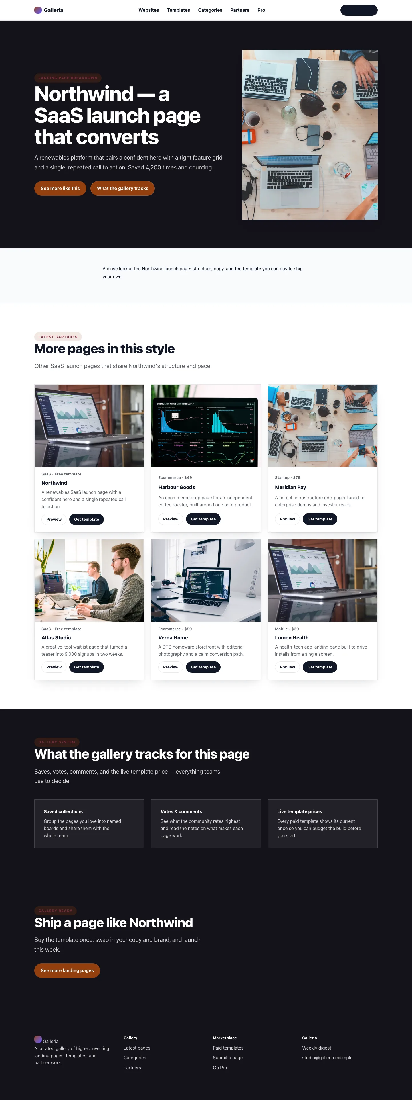 SaaS Landing page