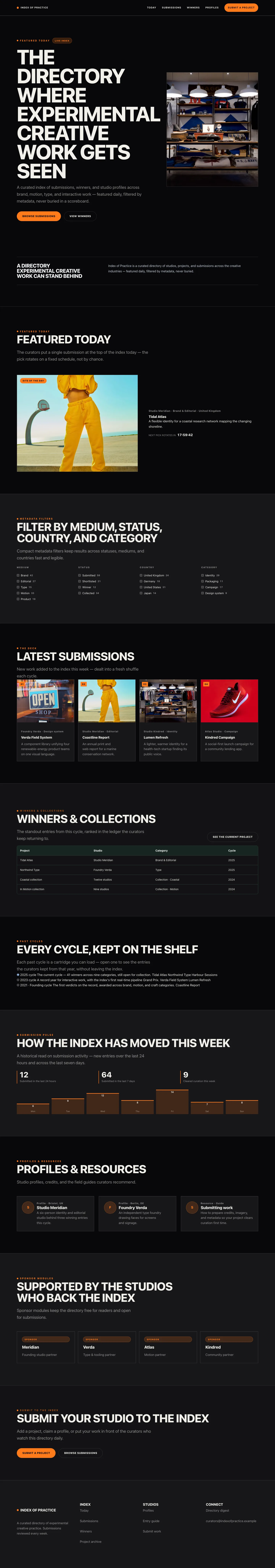 Submissions Homepage
