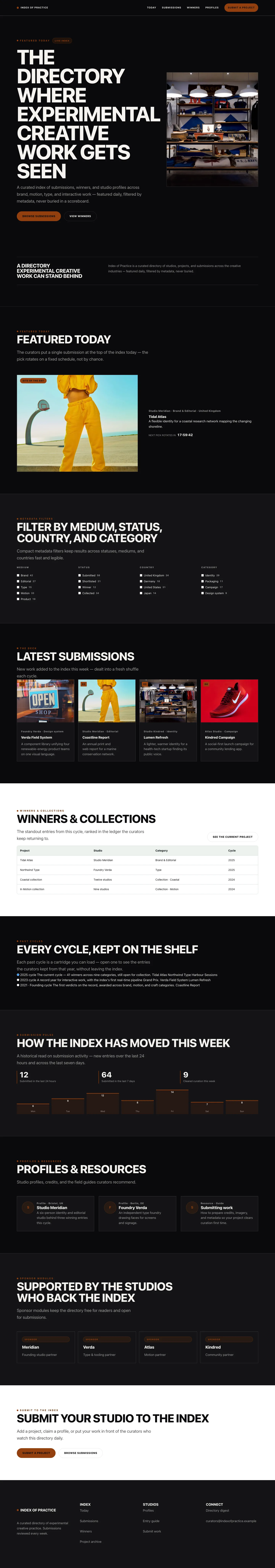 Submissions Homepage