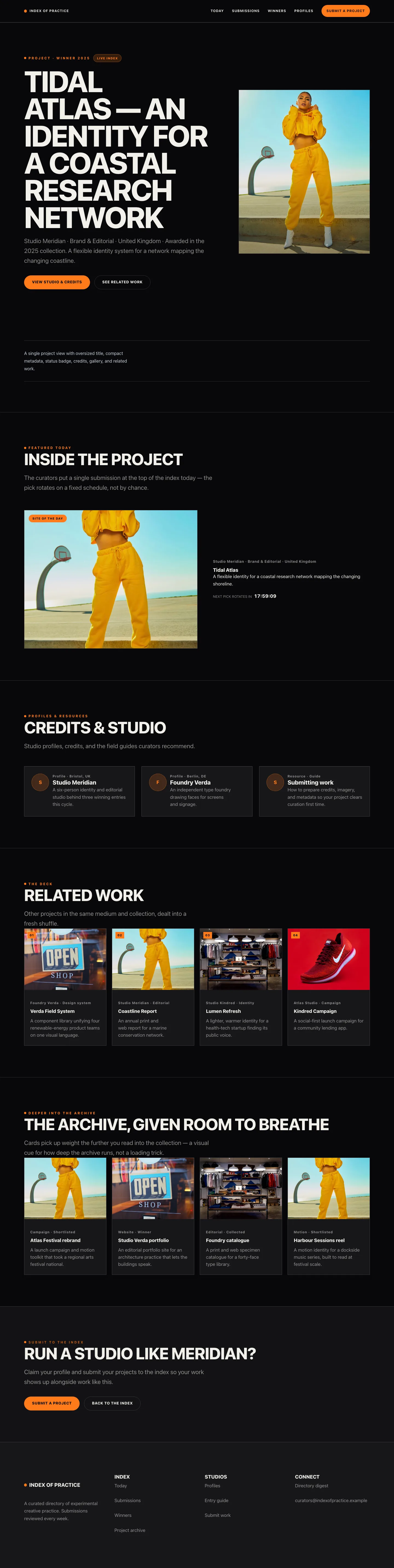 Submissions Landing page
