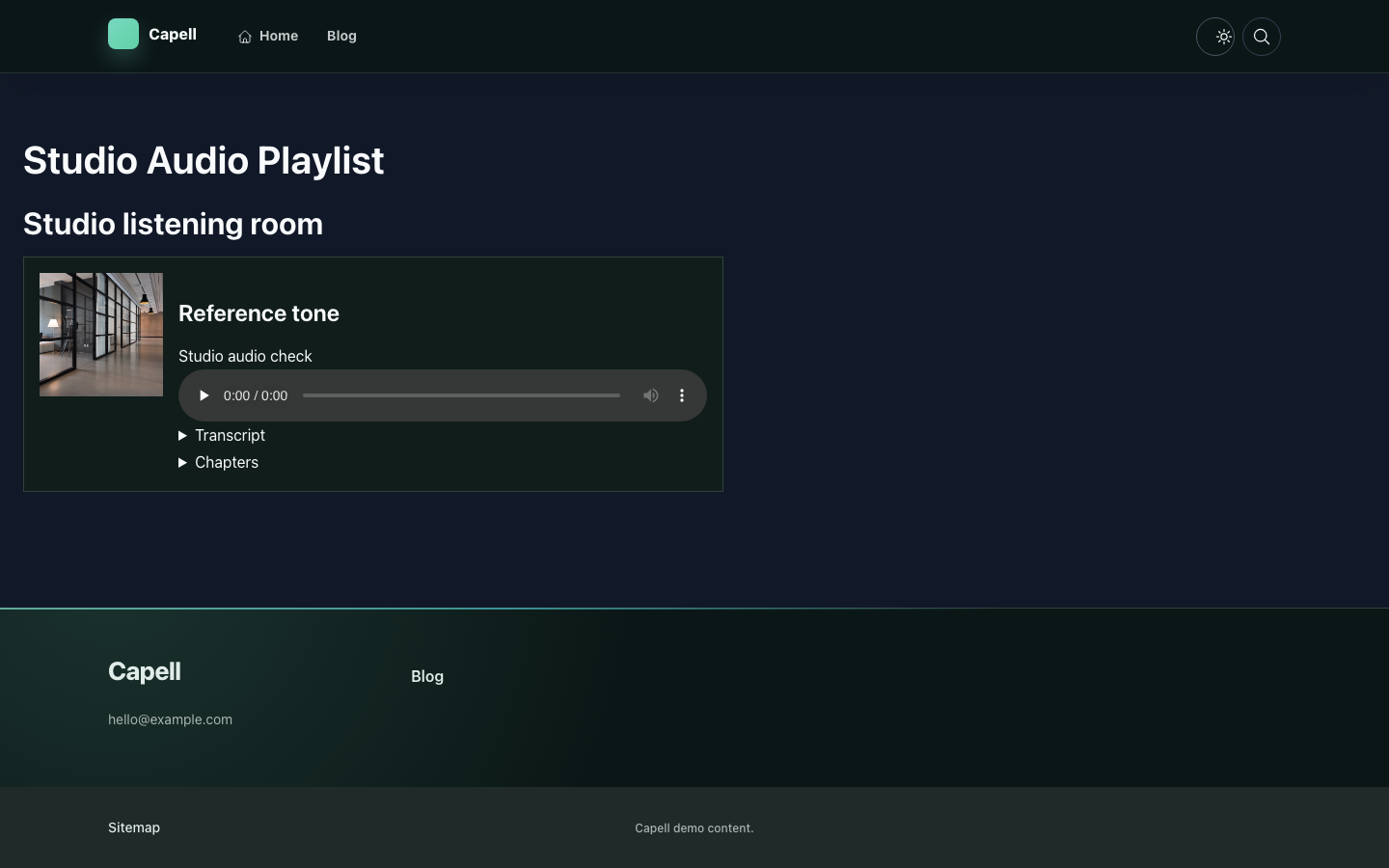 Audio Playlist public output