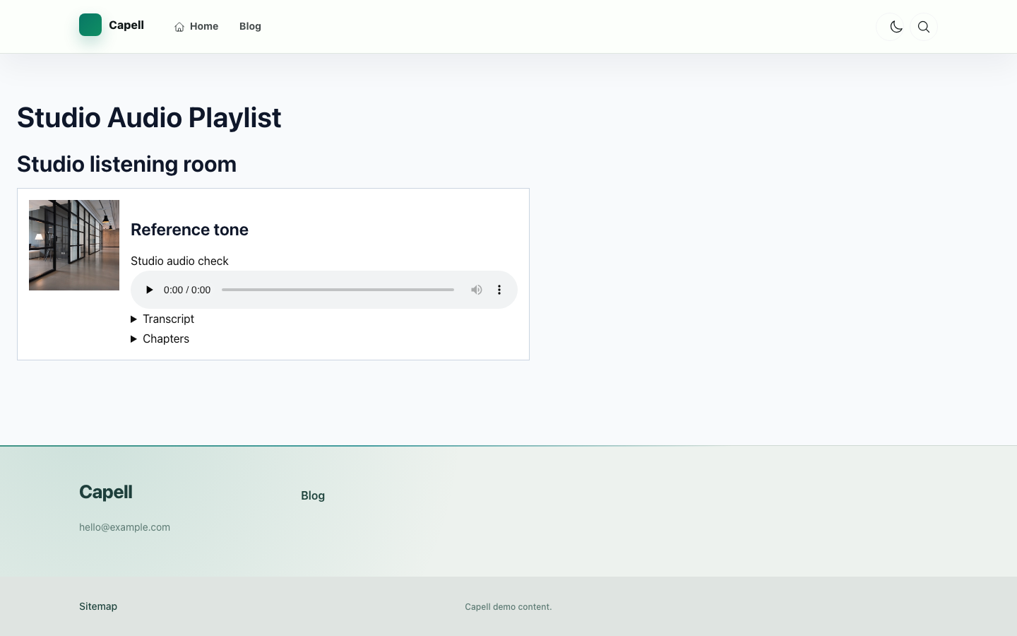 Audio Playlist public output