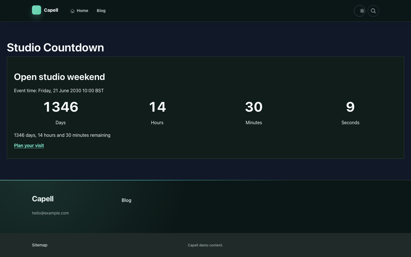 Countdown public output