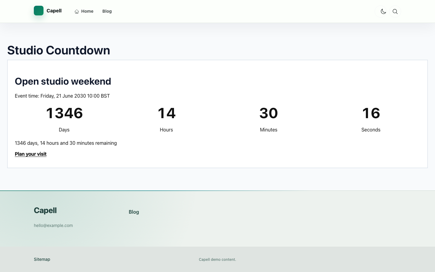 Countdown public output