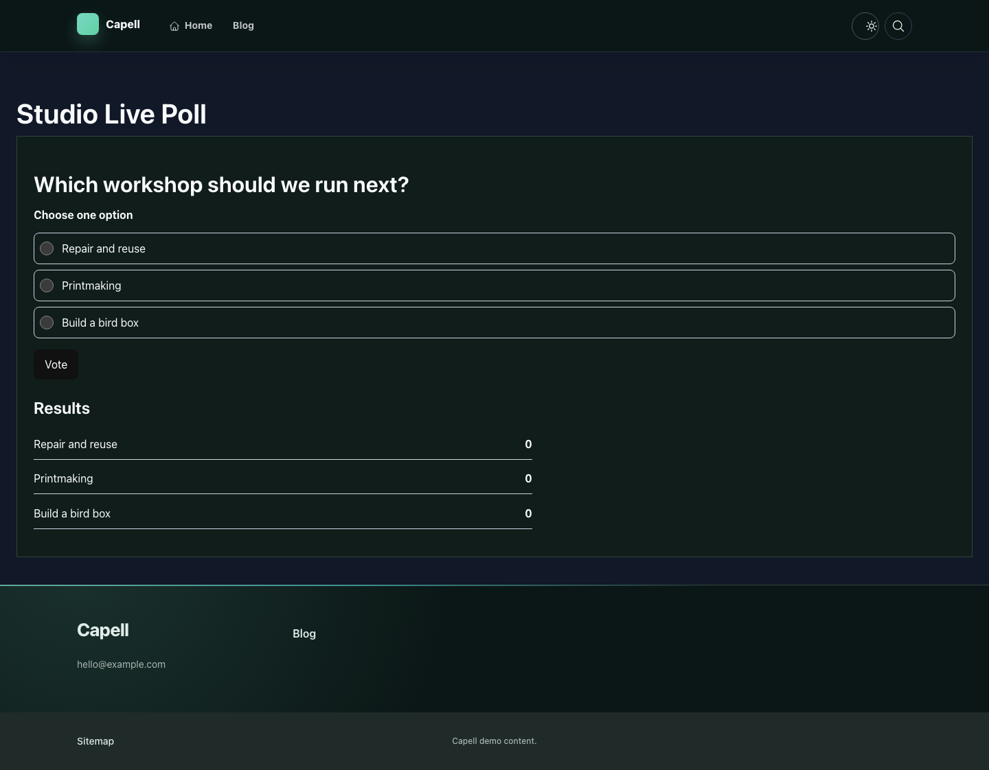 Live Poll public output