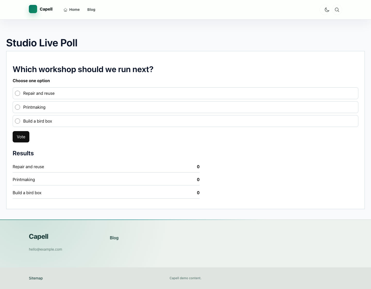 Live Poll public output