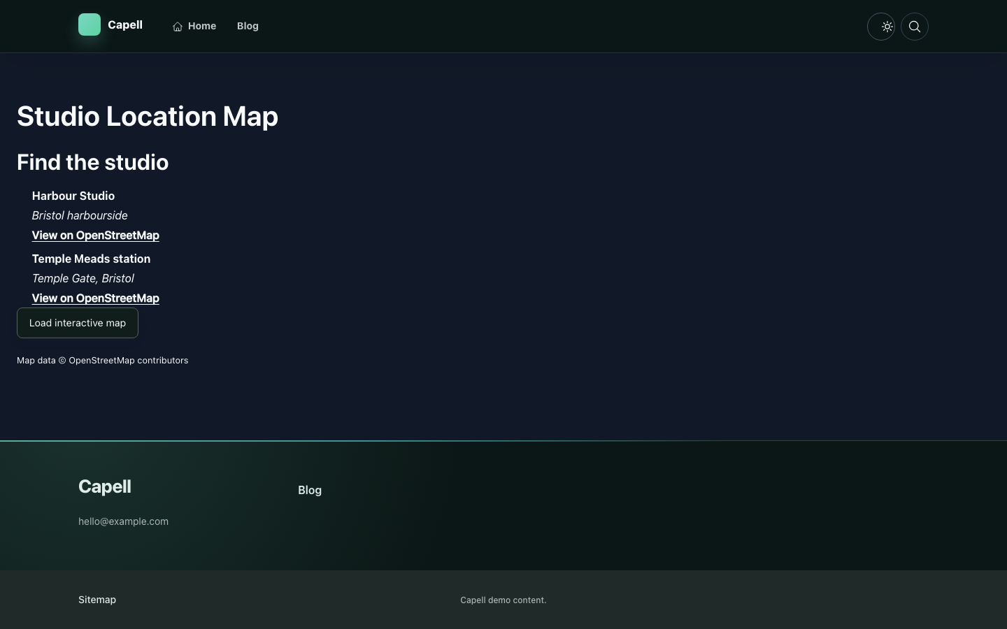 Location Map public output
