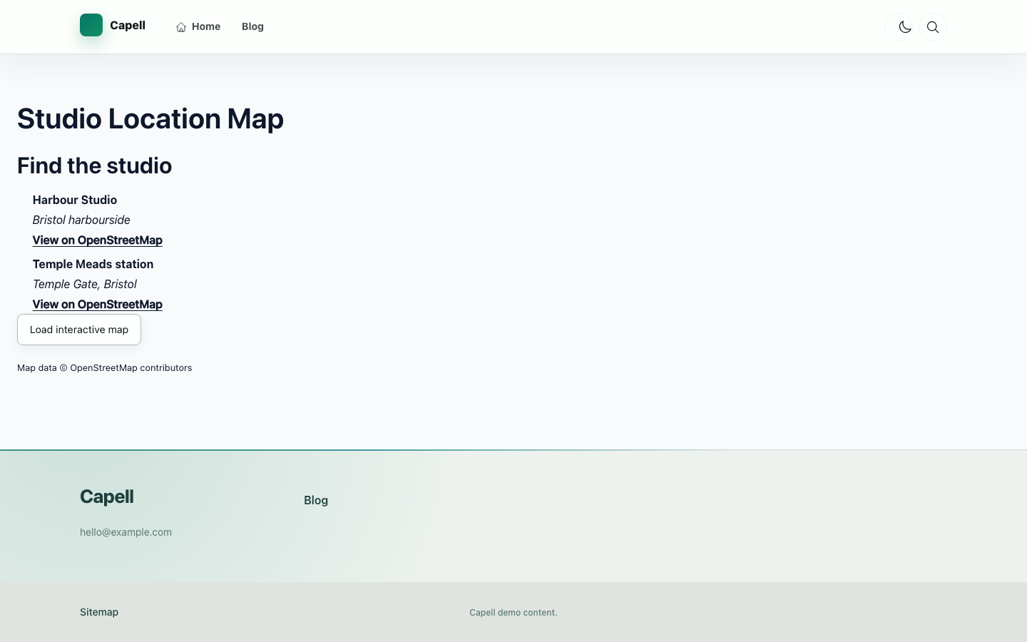 Location Map public output
